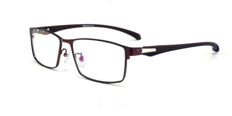 No line bifocals reading glasses, Brown Titanium Alloy