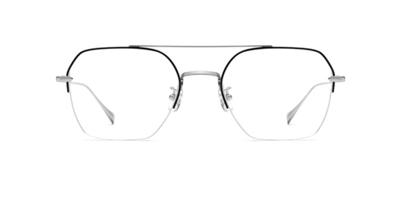 Pure Titanium Semi Rimless Glasses Aviator Eyeglasses Framesfashion