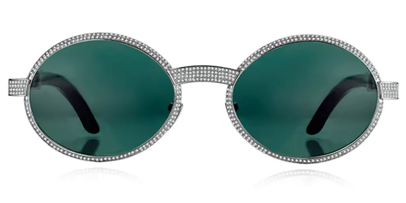 Buffalo Horn Sunglasses -Natural Horn Glasses - Moissanite Diamond - 925 Silver