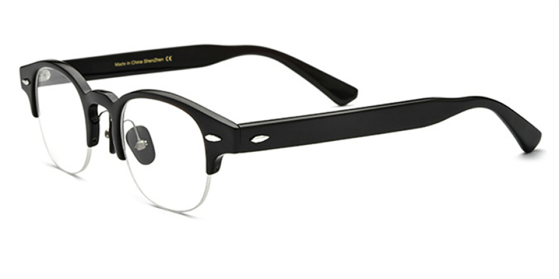  Buffalo Horn Glasses -Natural Horn Glasses -Browline -Semi Rimless Glasses