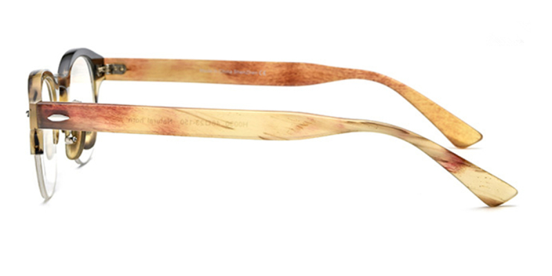  Buffalo Horn Glasses -Natural Horn Glasses -Browline -Semi Rimless Glasses