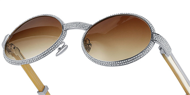  Buffalo Horn Sunglasses -Natural Horn Glasses - Moissanite Diamond - 925 Silver