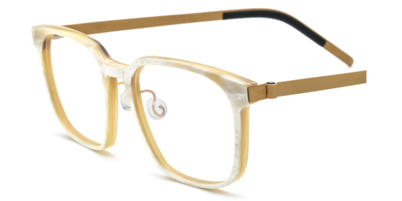  Buffalo Horn Glasses-Natural Horn Glasses-Titanium Temple-Genuine Buffalo Horn