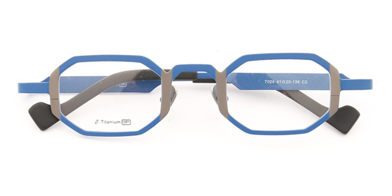 Small Octagon Stylish Color Titanium Glasses Frames for Men and Women