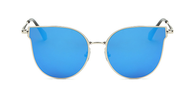 Oversized flash cat-eye sunglasses Blue lenses