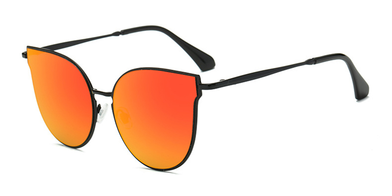 Oversized flash cat-eye sunglasses lenses Orange