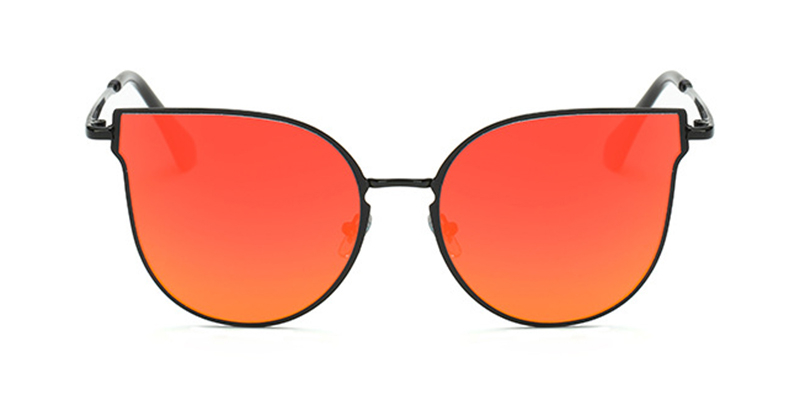 Oversized flash cat-eye sunglasses lenses Orange