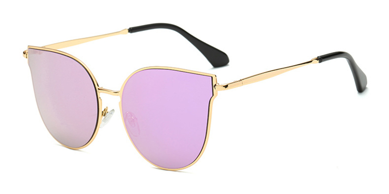 Oversized flash cat-eye sunglasses Purple lenses