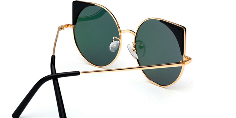 Prescription Round Cat Eye Sunglasses, Purple Lenses