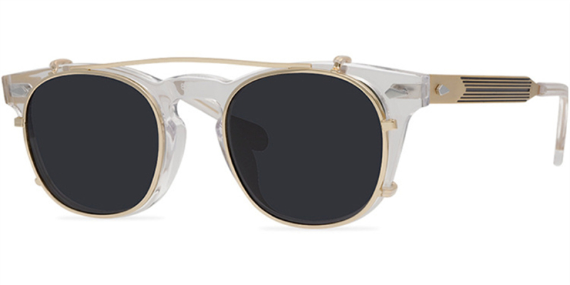 Clubmaster Horn Rimmed Clear Glasses Mens | Design for Oblong Face-Clear