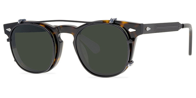 Clubmaster Horn Rimmed Clear Glasses Mens | Design for Oblong Face-Tortoise