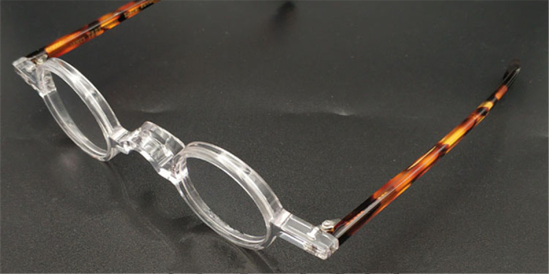 Round Clear Glasses, Without Nose Pads