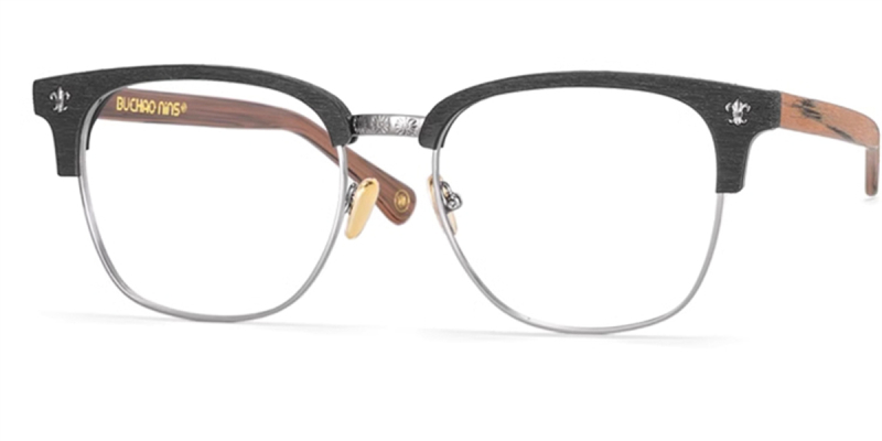 Clubmaster Wide Frame Glasses, Oversize Sized Glasses | Special for Big Face 2023-Wood Texture