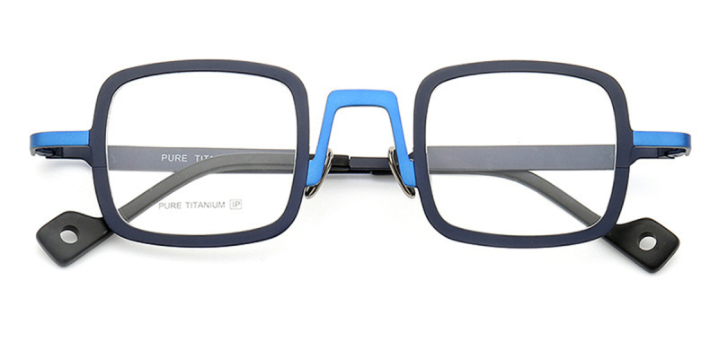 Rectangle Stylish Color Titanium Glasses Frames for Men and Women-Blue
