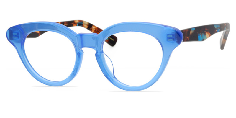 Colorful Acetate Cat Eye  Clear Glasses | Make Your Eyes the Center of Attention-Blue