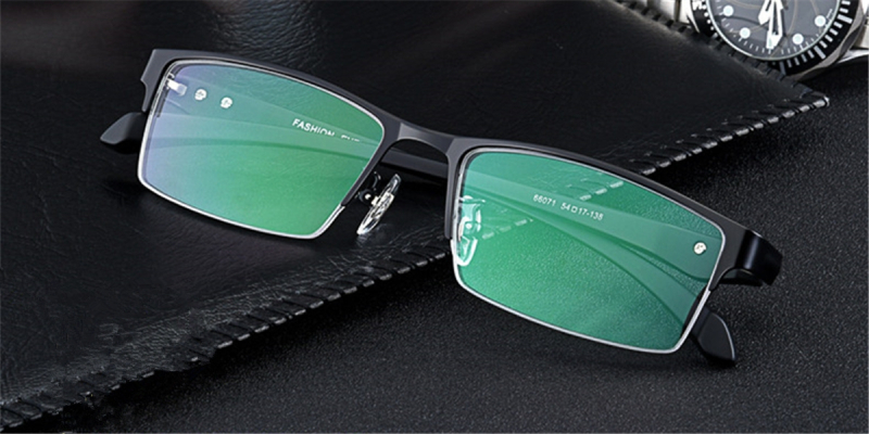 Computer glasses blue light protective, Black Titanium Alloy Frame