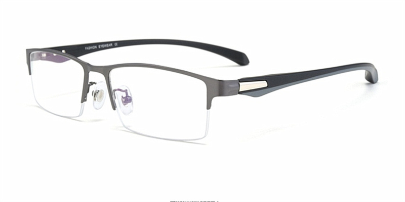 Computer glasses blue light protective, Gun Gray Titanium Alloy Half