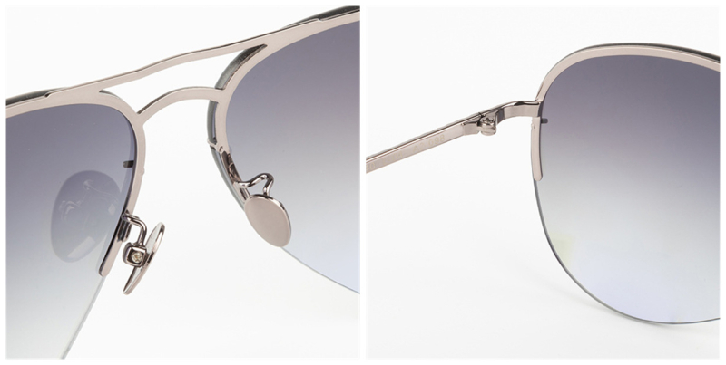 No Line Bifocal Sunglasses Polarized Lenses, Half Rimless Aviator