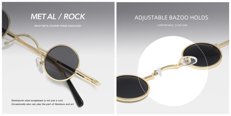 Super Small Round Sunglasses for Men, Red Lenses