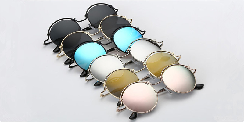 Prescription Designer Sunglasses, Flash Blue Lenses
