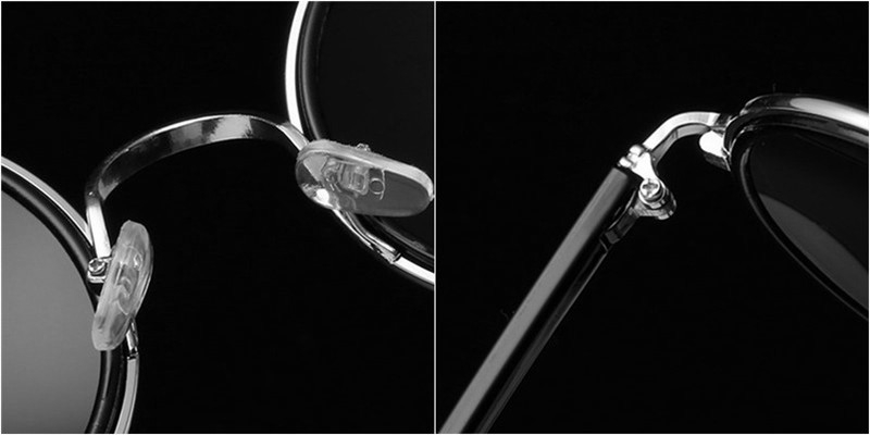 Silver Round Frame Sunglasses flash Lens Sunglasses