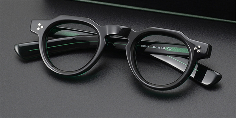 Discount no line bifocals reading glasses, Black & White-Green