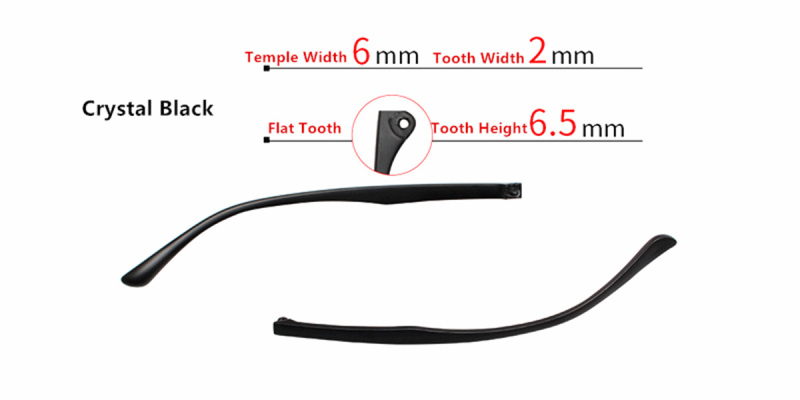 Eyeglasses temple for eyeglasses replacement 6.0 mm