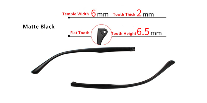 Eyeglasses temple for eyeglasses replacement 6.0 mm 