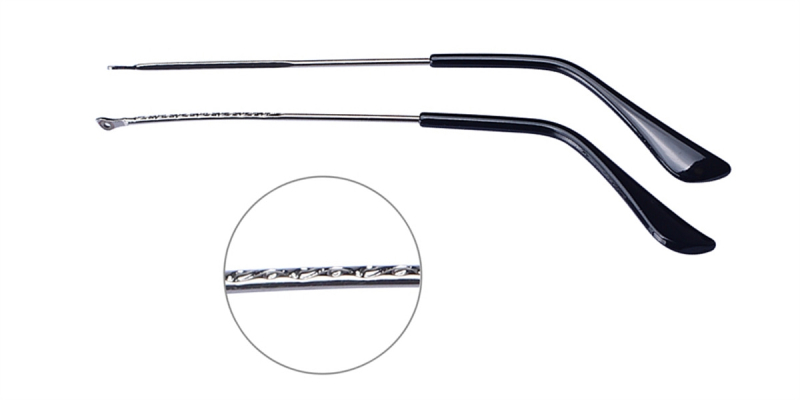 Silver Eyeglass replacement temple arms with Carved pattern