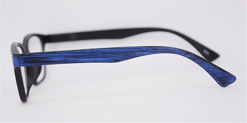 Wood Texture Glasses Blue Frame