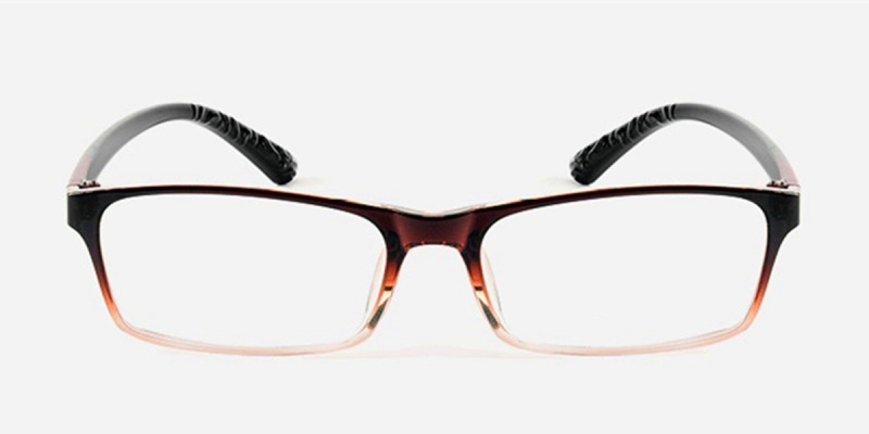 Elastic Plastic Rectangular Glasses, Crysral Brown , Crysral Brown