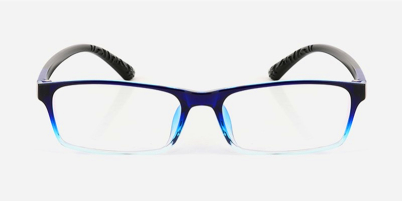 Elastic Plastic Rectangular Glasses, Crysral Blue-f