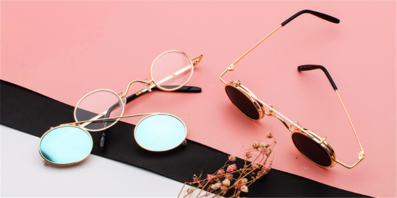 Hipster Small Sunglassess, Golden-s Frame