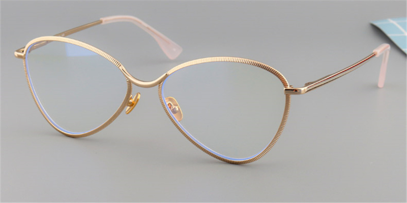 Glasses for Oval Face, Hipster glasses, Cat Eye, Golden