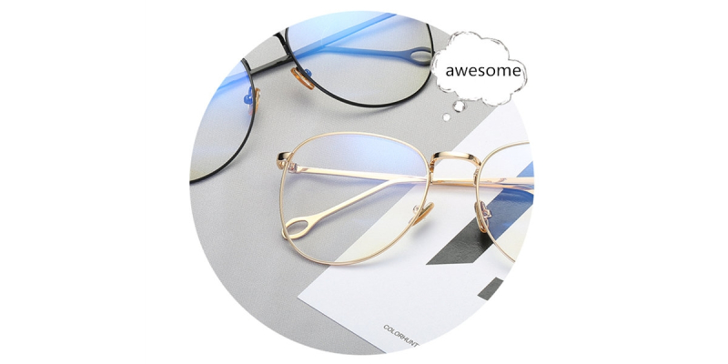 Computer glasses blue light, Silver Alloy Frame-s