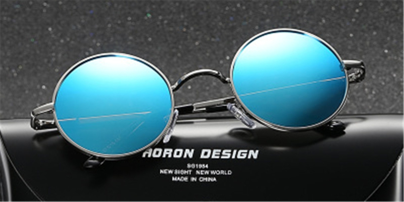 Discount round glasses for men, Gun Gray
