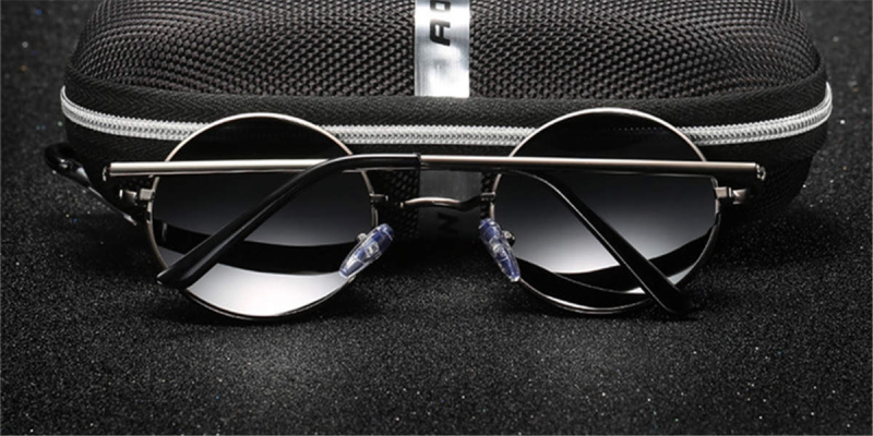 Discount round glasses for men, Gun Gray