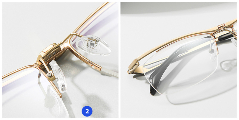 Half Rimless Pure Titanium Wide Frame Glasses| for Plus Size Faces
