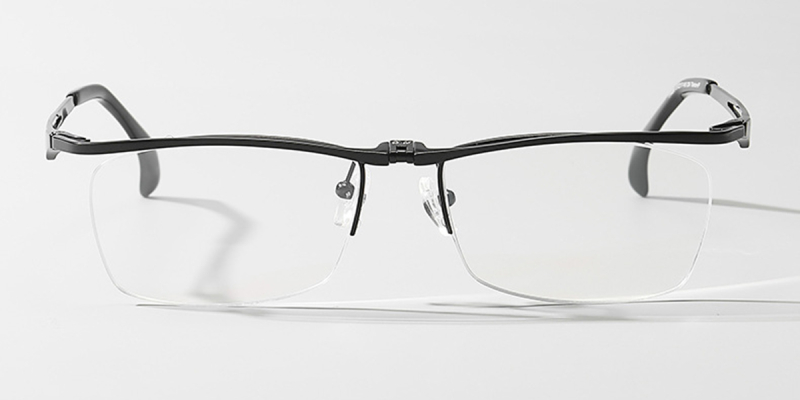 Half Rimless Pure Titanium Wide Frame Glasses| for Plus Size Faces
