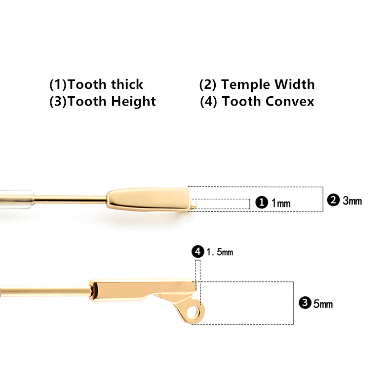 Glasses arm replacement, Metal Temple 3 mm width( a pair)