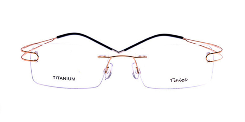 itanium Frames Golden Twin Temples for Frameless Glasses