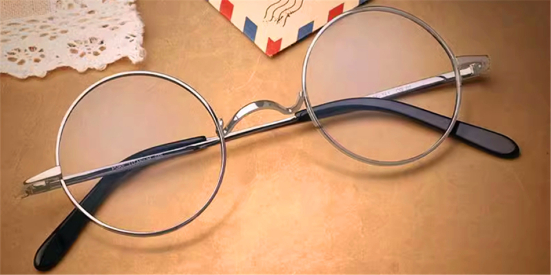 Small Round Titanium Saddle Bridge Eyeglasses | For High Prescription