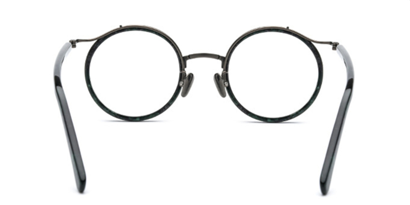 Round Browline Titanium Glasses Special Design frame for High Prescription