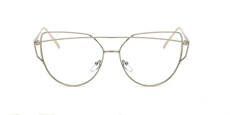 bifocal-hipster eyeglasses-silver-front