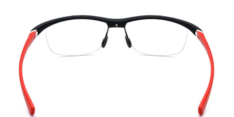 Semi Rimless Glasses，Sports Glasses | Dominant Top Bar-Red