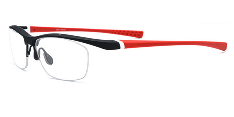 Semi Rimless Glasses，Sports Glasses | Dominant Top Bar-Red