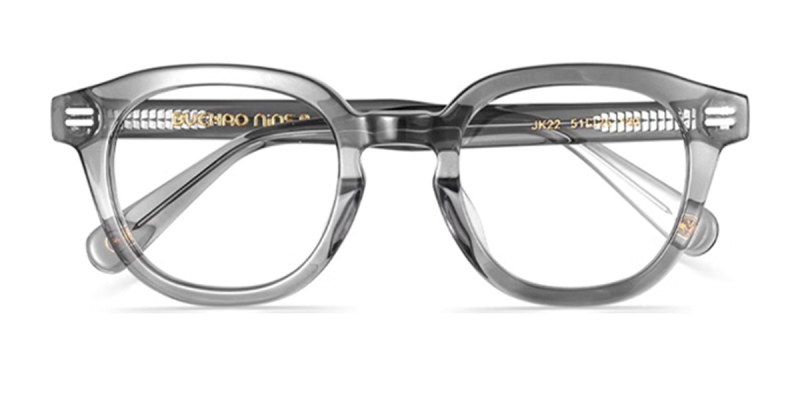 Horn Rimmed Wide Frame Glasses, Oversize Sized Glasses | Special for Big Face 2023-Gray Clear
