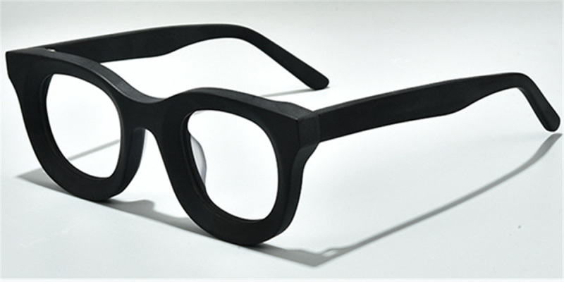 Horn Rimmed Wide Frame Glasses