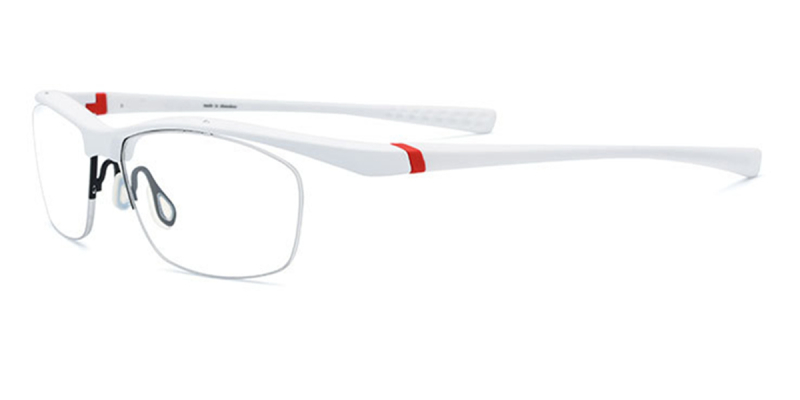 Semi Rimless Glasses,Sports Glasses | Dominant Top Bar-White