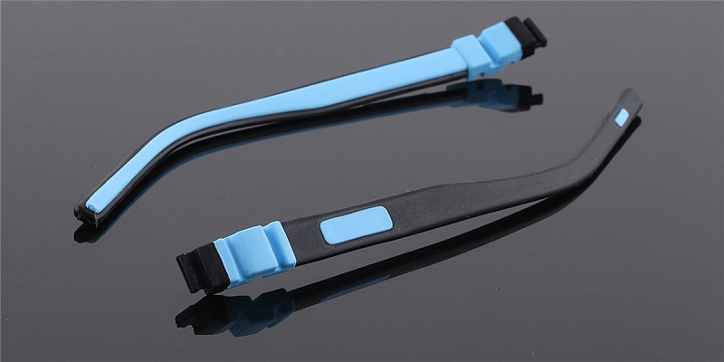 kids replacement temple push in black & light blue